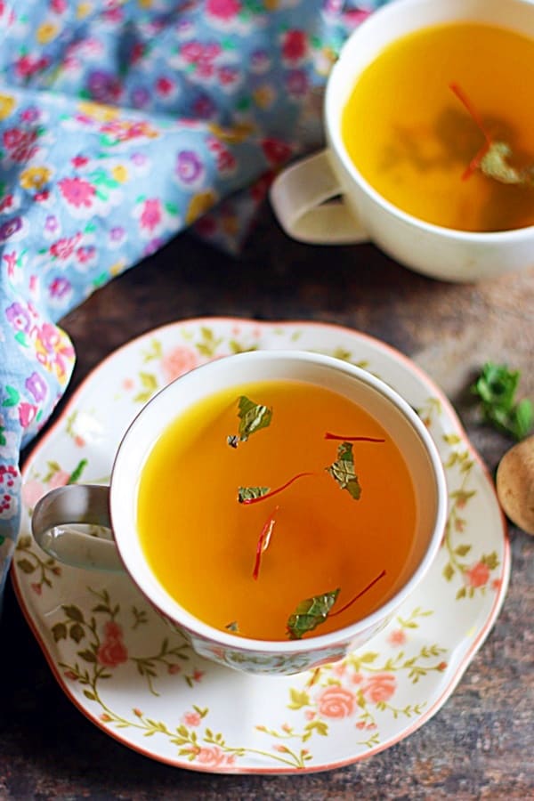 Saffron Tea Recipe Low Cal Caffeine Free Cook Click N Devour
