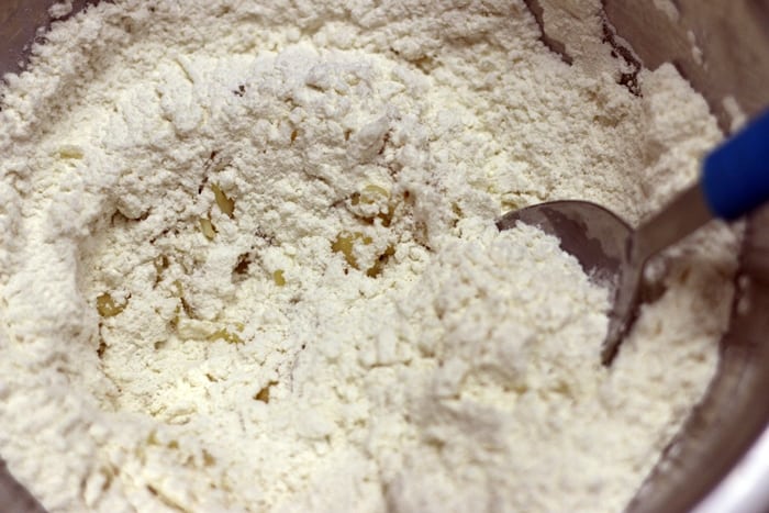 Plain flour, salt and oil in a large bowl