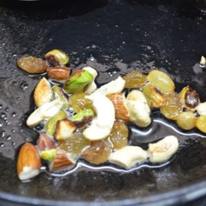 Frying nuts in ghee 