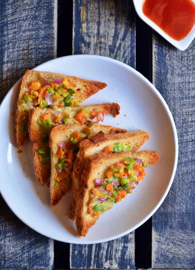 Vegetable cheese toast recipe