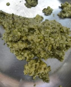 Soaked moong dal blended to coarse paste