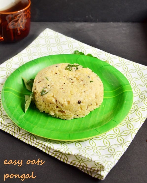 easy oats pongal served with coffee