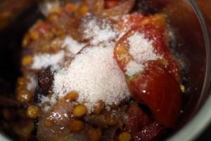 ingredients for onion tomato chutney in