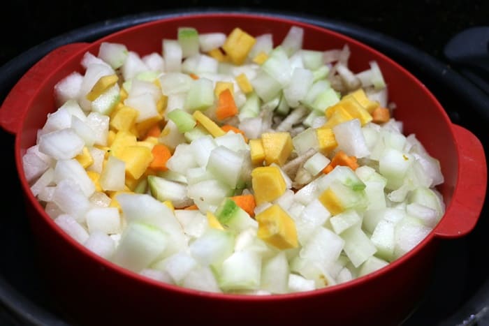 Chopped mixed vegetables