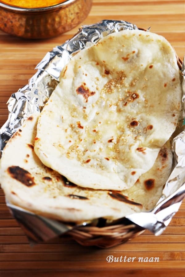 Closeup sot of butter naan