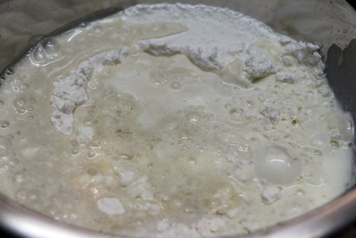 making dough for butter naan