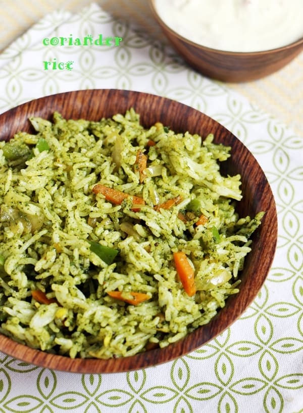 coriander rice recipe