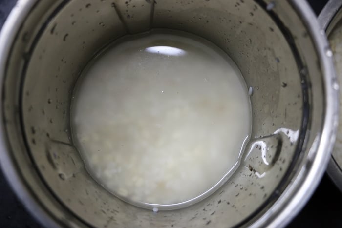 Making dosa batter in mixer grinder