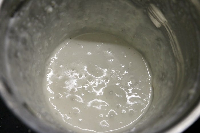 smoothly ground dosa batter in Indian mixer grinder or mixie.