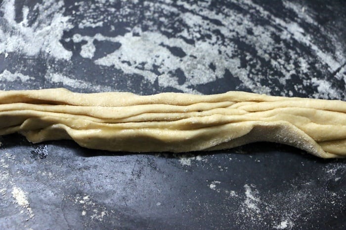 pleating the dough