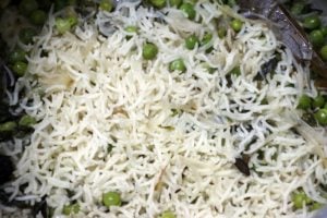 peas pulao or matar pulao ready