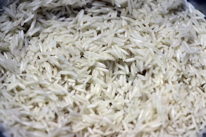 soaked and drained basmati rice