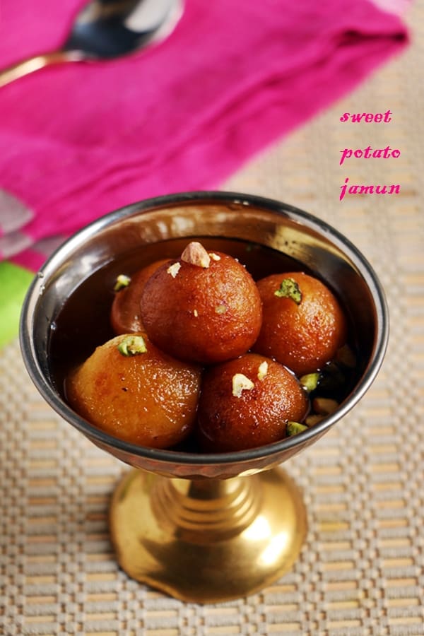 Vegan gulab jamun recipe, sweet potato gulab jamun recipe