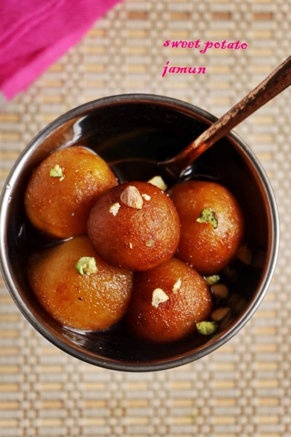 Sweet potato gulab jamun Vegan gulab jamun recipe Cook Click N