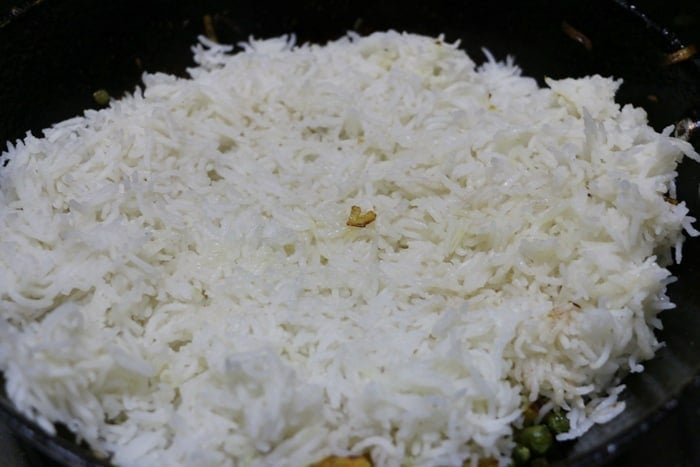 Making cauliflower rice recipe