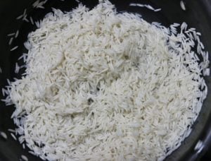 soaked and drained basmati rice