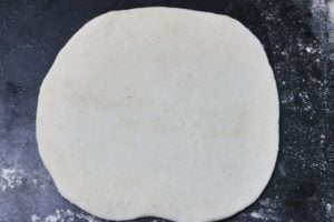 rolled bhatura dough ready to fry