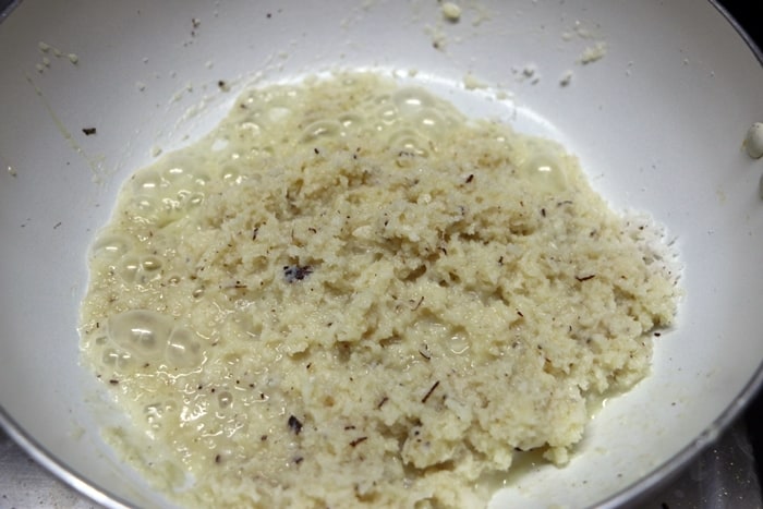 grated coconut mixed with condensed milk