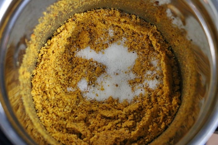 Making idli podi recipe