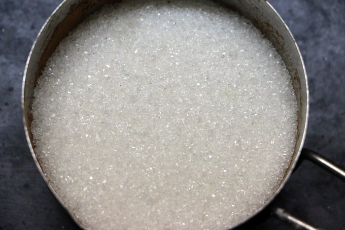 Sugar in a mixing bowl