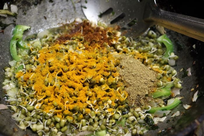 sprouted moong pulao step 8
