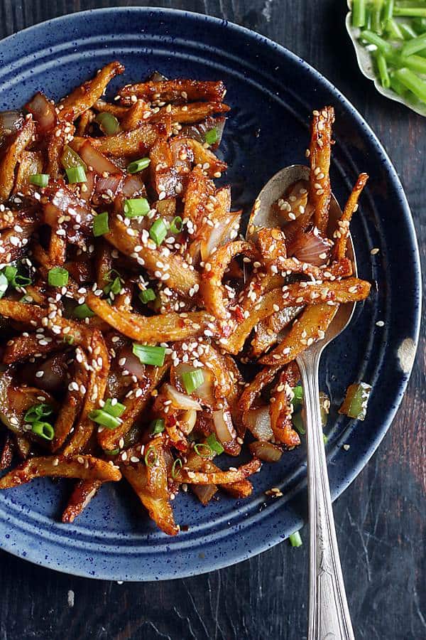 crispy honey chilli potato recipe