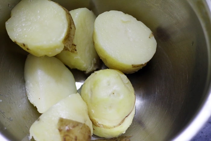 boiled and peeled potatoes