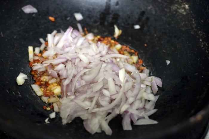 sautéing ginger garlic & onion in sesame oil 