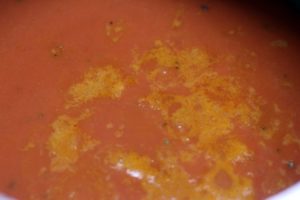 simmering tomato soup