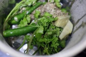 preparing spice mixture for aloo tikki recipe