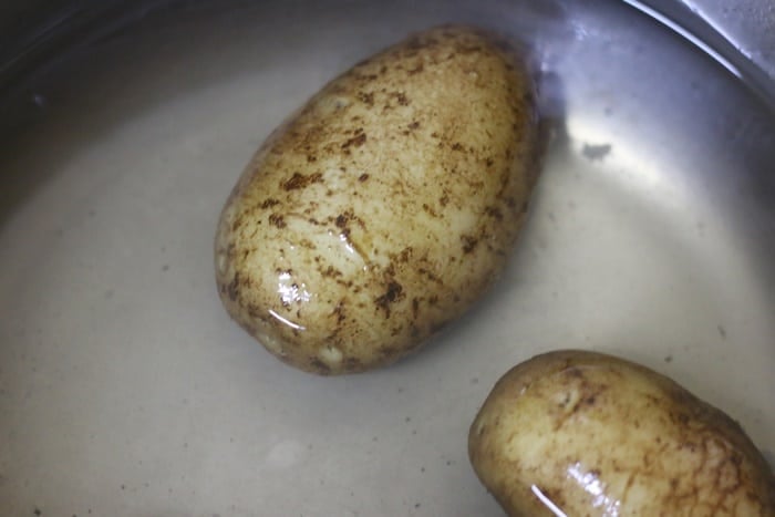 scrubbed potatoes