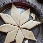 Soft melt in moutb kaju katli served in a silver plate