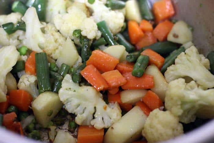 vegetables cooked for korma