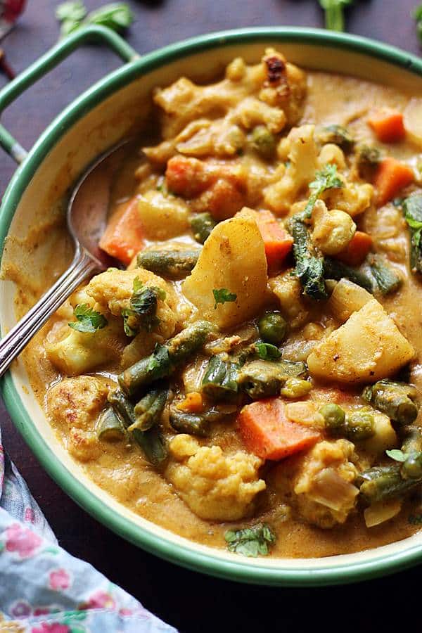 Indian vegetable korma recipe ready to serve