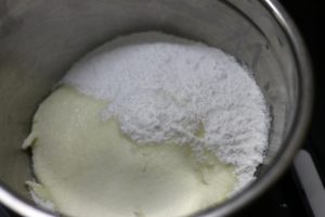 powdered sugar added to greek yogurt
