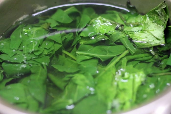 spinach corn sandwich step 1