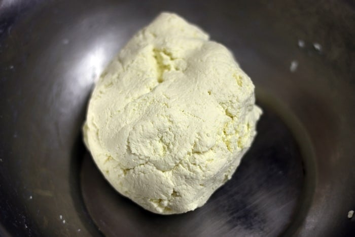 Chenna kneaded until smooth and soft to make rasgulla