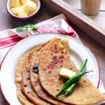 aloo paratha served with butter