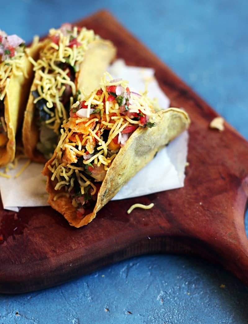 Aloo chaat recipe in taco shell