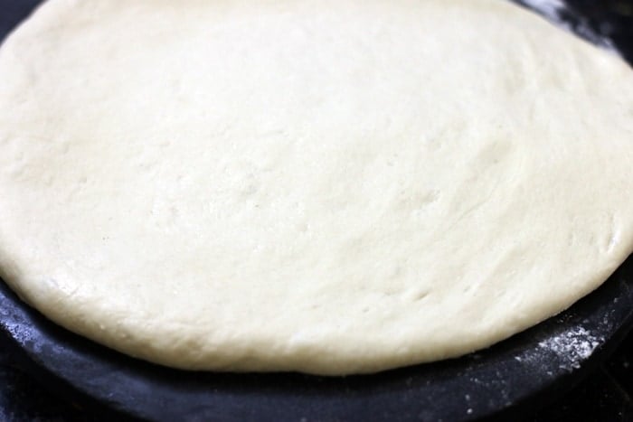 rolled out dough for herb garlic bread recipe