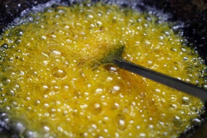 saffron infused sugar syrup for kesar kaju katli