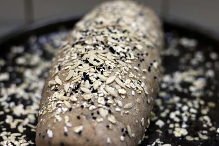 baking multigrain bread dough