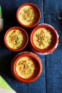 overhead shot of ready to serve mango kulfi