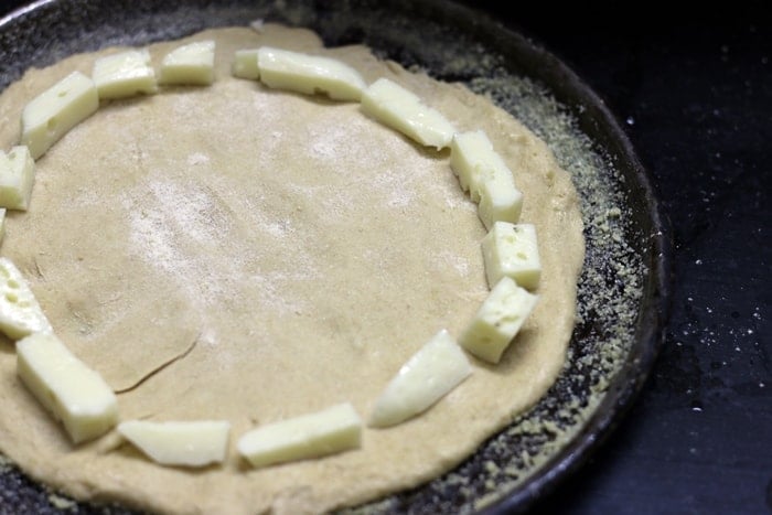 cheese crust pizza step 1