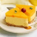eggless and no gelatin mango cheesecake recipe