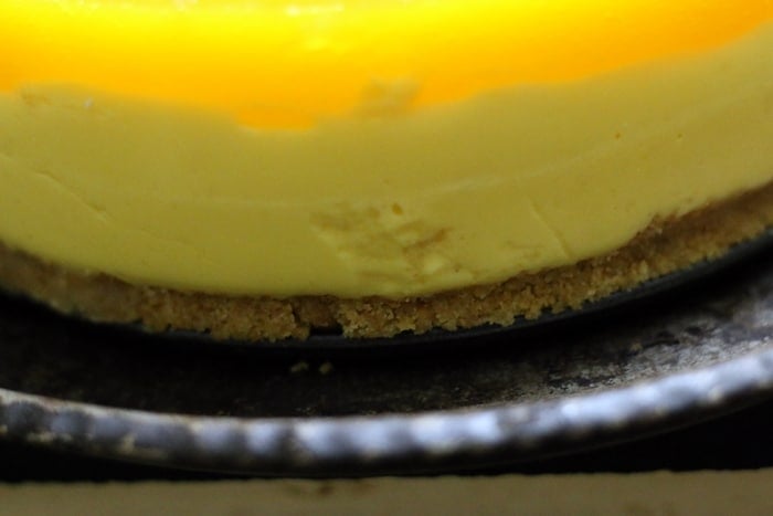 Mango cheesecake ready to serve