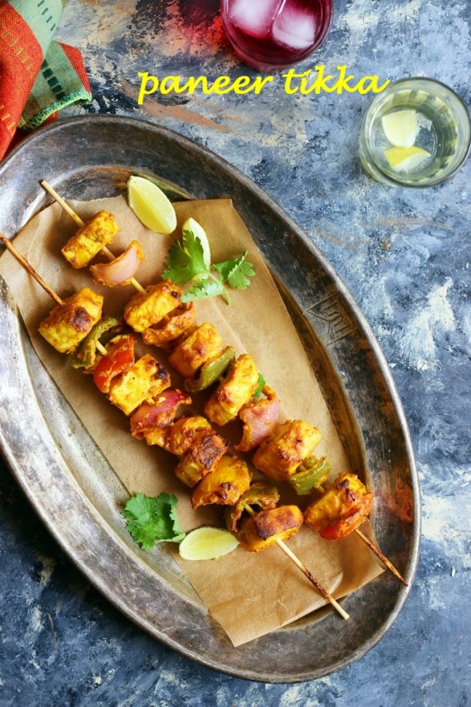 This is the best paneer tikka recipe that tastes just like restaurants but with all real ingredients!