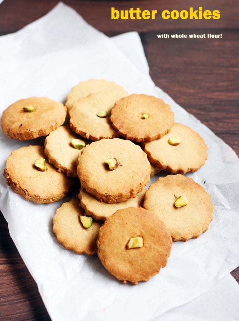 eggless butter cookies recipe with whole wheat flour