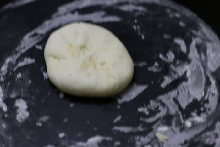 Potato filling stuffed in the dough.