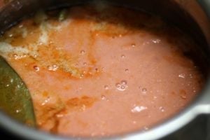 tomato onion puree added to butter